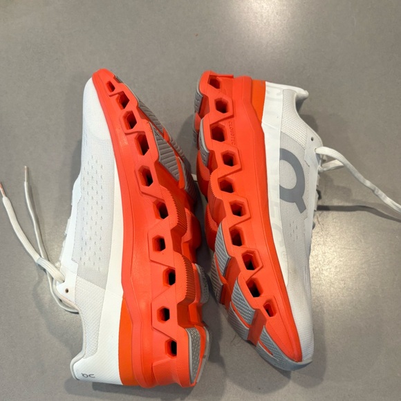 On Running Cloudmonster Kids Sneakers - White and Red - Picture 4 of 5